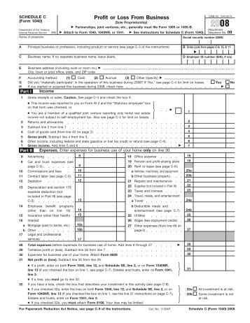 2008 Form 1040 (Schedule C) - Internal Revenue Service