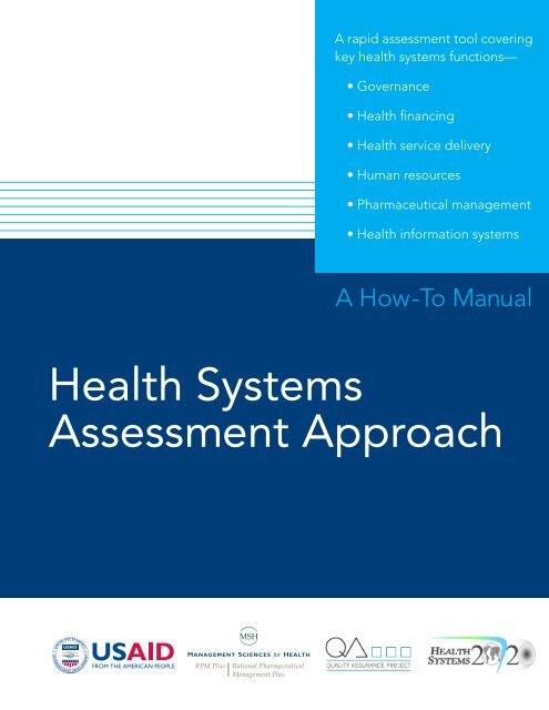 Health Systems Assessment Approach: A How-To Manual - PHRplus