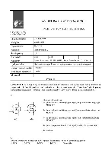 oppgave Elektronikk 2 - 2005