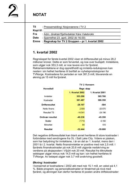 1. kvartal 2002 - Tv2