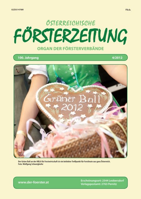 Ausgabe 4 2012 Der Verband A Sterreichischer Fa Rster