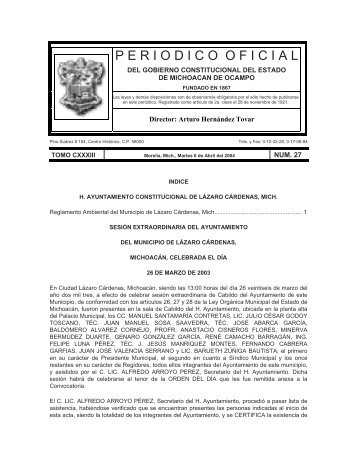 Reglamento Ambiental del Municipio de Lázaro Cárdenas, Michoacán