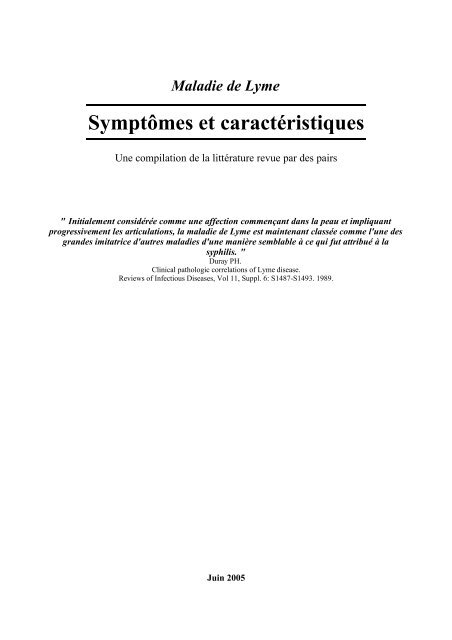 Symptômes et caractéristiques - Tiquatac