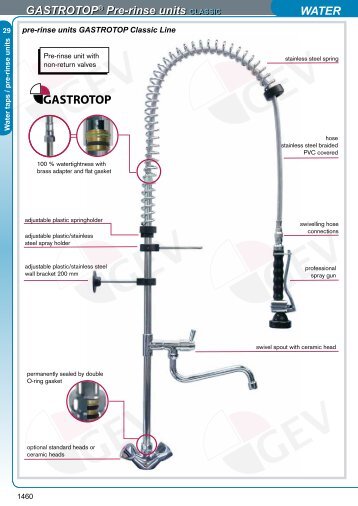 Water-Water taps and pre-rinse units