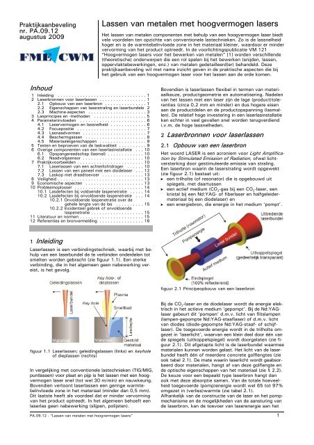 Lassen van metalen met hoogvermogen lasers - Universiteit Twente