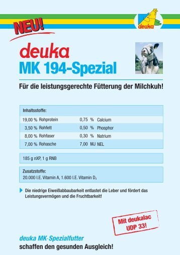 MK 194-Spezial Für die leistungsgerechte Fütterung der Milchkuh!
