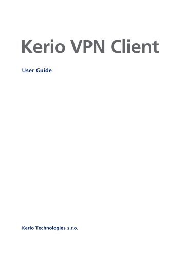 Kerio VPN Client - Kerio Software Archive