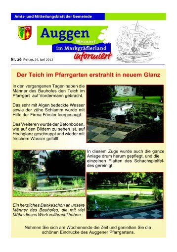 Der Teich im Pfarrgarten erstrahlt in neuem Glanz - Auggen