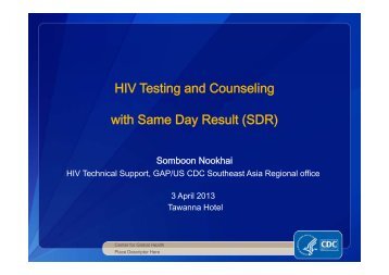 HIV Testing and Counseling with Same Day Result (SDR)