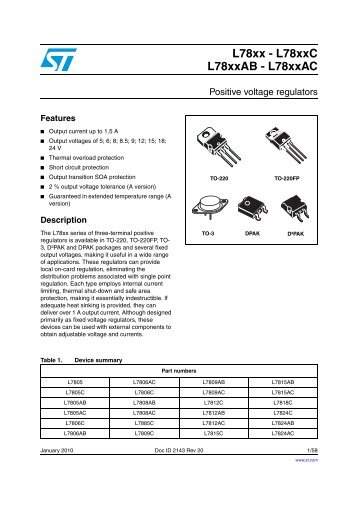 Positive voltage regulators - Octopart