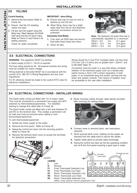 Ideal Esprit HE Combi Boilers 24,30,35 User Guide - BHL.co.uk