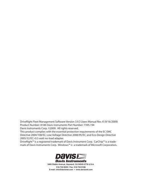 FMS 3.9.3 - Davis Instruments Corp.