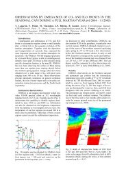 Observations By OMEGA /Mars Express of CO2 and H2O Frosts In ...