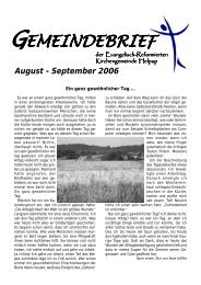August - September 2006 - Kirchengemeinde Helpup