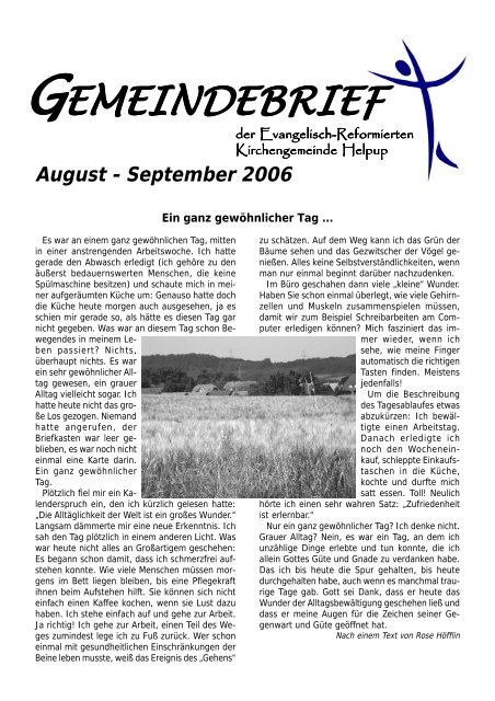 August - September 2006 - Kirchengemeinde Helpup