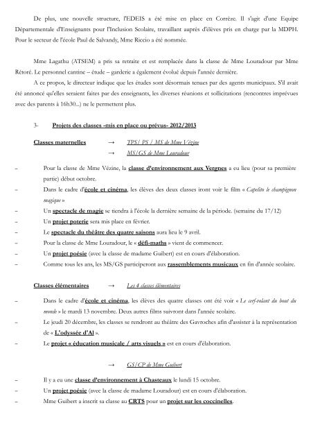 Compte-rendu conseil d'Ã©cole 13-11-2012 - Blogs en classe