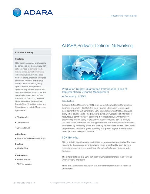 ADARA-Software-Defined-Networking-Brief