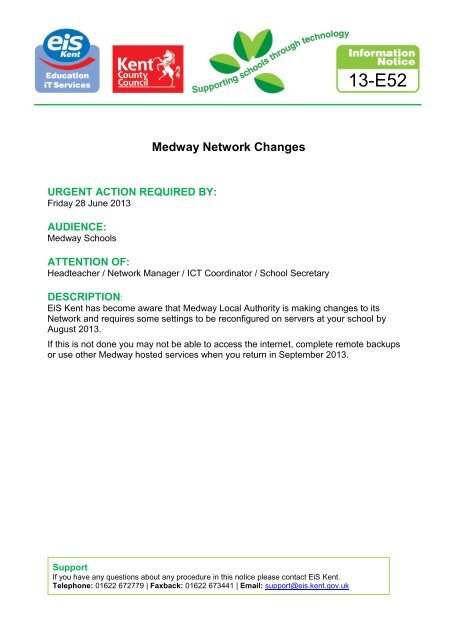 Medway Network Changes - EiS Kent