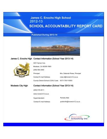 School Accountability Report Card - Modesto City Schools