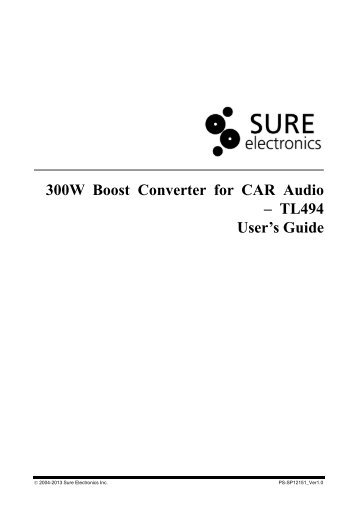300W Boost Converter for CAR Audio – TL494 ... - Parts Express