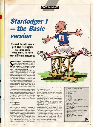 Amstrad Computer User 1988/09 – Star Dodger 1 – BASIC - Scruss