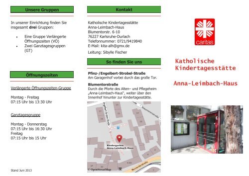 Katholische Kindertagessta Tte Anna Leimbach Haus