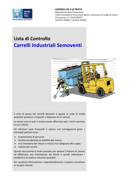 Lista di Controllo Carrelli Industriali Semoventi - Asl Monza e Brianza