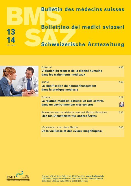 Bulletin des mÃ©decins suisses 13-14/2013 - Schweizerische ...