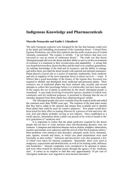 Indigenous Knowledge and Pharmaceuticals - [API] Network