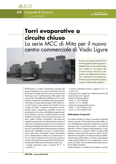 torri evaporative a circuito chiuso La serie MCC di Mita ... - Mita S.r.l.