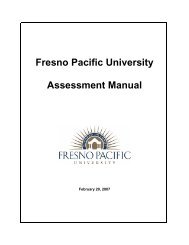 Fresno Pacific University Assessment Manual
