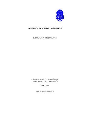 INTERPOLACIÓN DE LAGRANGE EJERCI CI OS ... - Bligoo.com