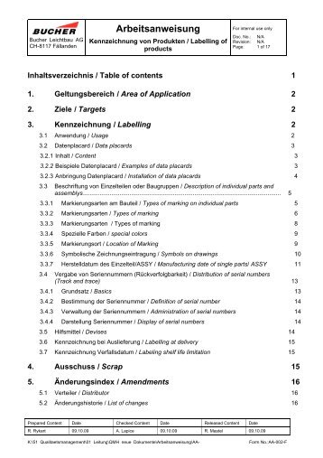 Arbeitsanweisung