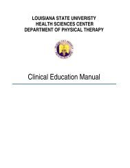 Clinical Education Manual - School of Allied Health Professions