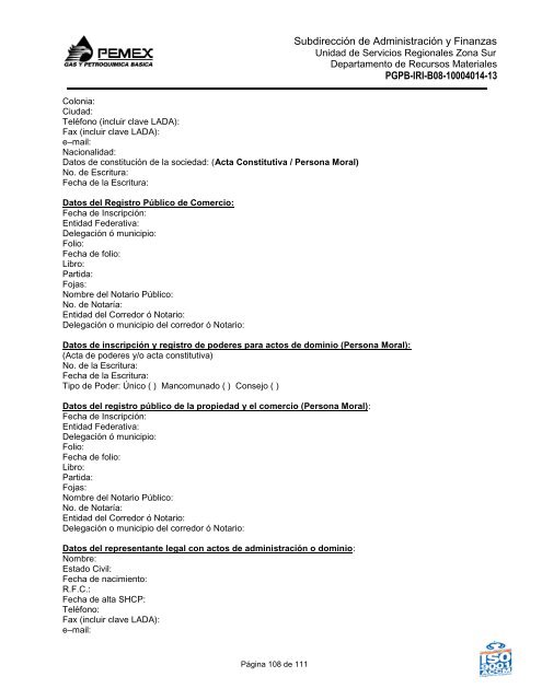 bases de licitación pública nacional - Pemex Gas y Petroquímica ...