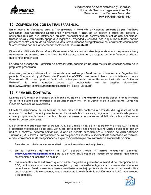 bases de licitación pública nacional - Pemex Gas y Petroquímica ...