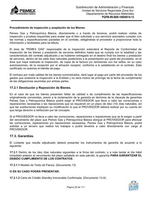 bases de licitación pública nacional - Pemex Gas y Petroquímica ...