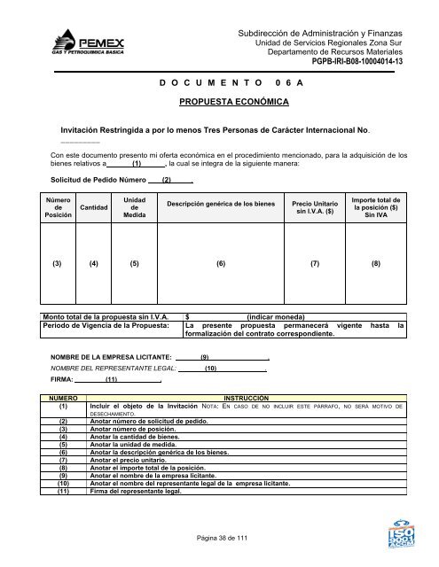 bases de licitación pública nacional - Pemex Gas y Petroquímica ...