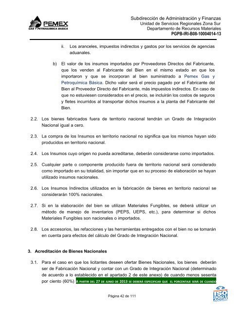 bases de licitación pública nacional - Pemex Gas y Petroquímica ...