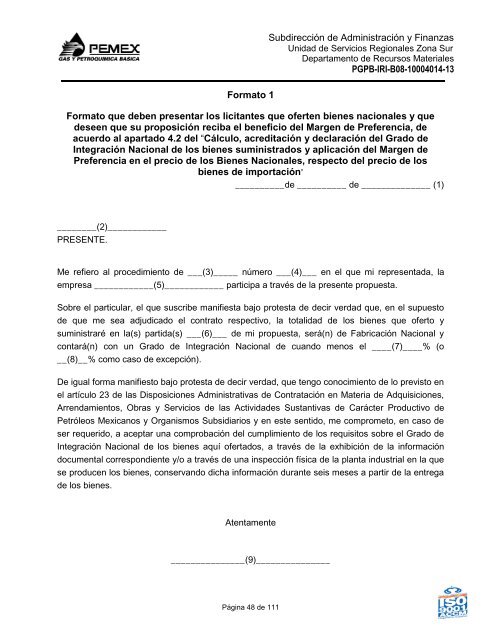 bases de licitación pública nacional - Pemex Gas y Petroquímica ...