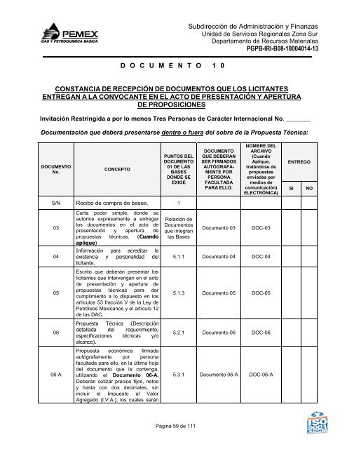 bases de licitación pública nacional - Pemex Gas y Petroquímica ...