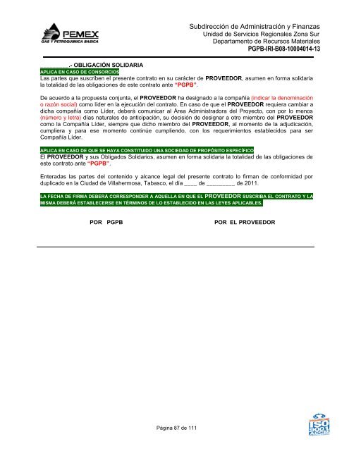 bases de licitación pública nacional - Pemex Gas y Petroquímica ...