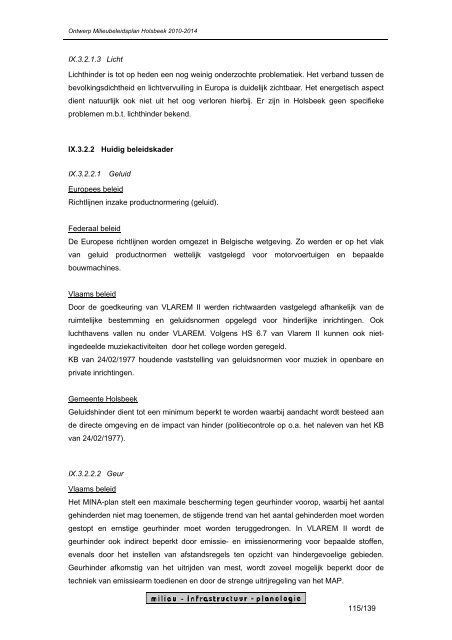 ontwerp milieubeleidsplan 2010 - 2014 gemeente holsbeek