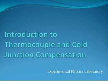 Introduction to Thermocouple and Cold Junction Compensation