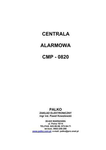 centrala alarmowa cmp - 0820 palko - DAAF