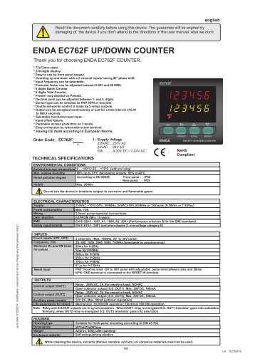 ENDA EC762F UP/DOWN COUNTER - SURAN Industrieelektronik