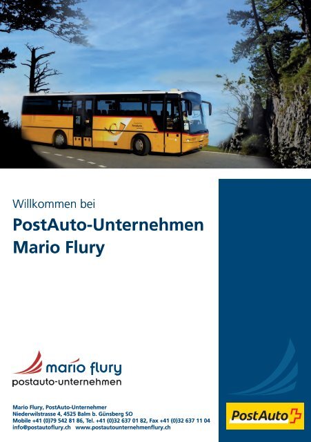 BroschÃ¼re Region Balmberg Weissenstein - Postauto Flury