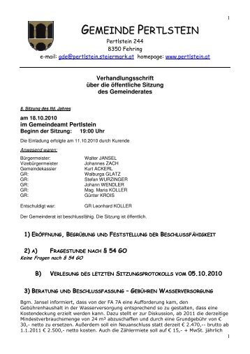 Protokoll vom 18.10.2010 (100 KB) - .PDF - Pertlstein