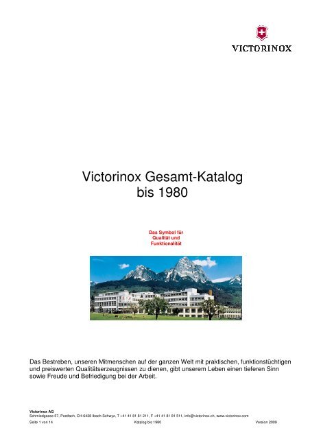 Katalog bis 1980 - Victorinox