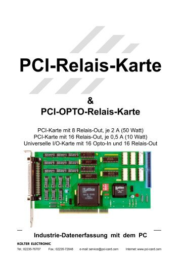 PCI-Relais-Karte - Kolter Electronic